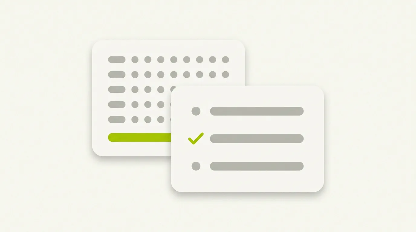 Illustration de la recherche IA pour les experts-comptables : un grand livre avec un clavier derrière une réponse d'IA citant trois cabinets, dont un coché en vert.